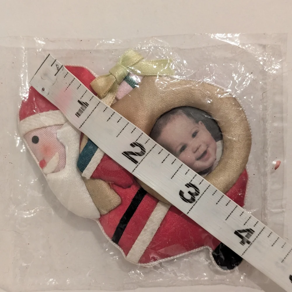 Vintage Merry Magnet Christmas Tree Ornament Picture Frame Magnetic NEW